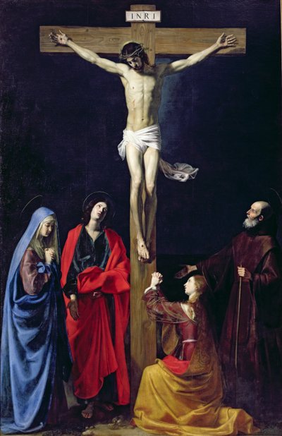 Cristo en la cruz con la Virgen, María Magdalena, San Juan y San Francisco de Paula de Nicolas Tournier